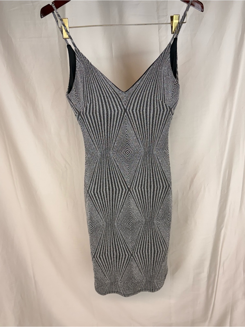Room Servie Geometric Mini Dress in Black & White Like New